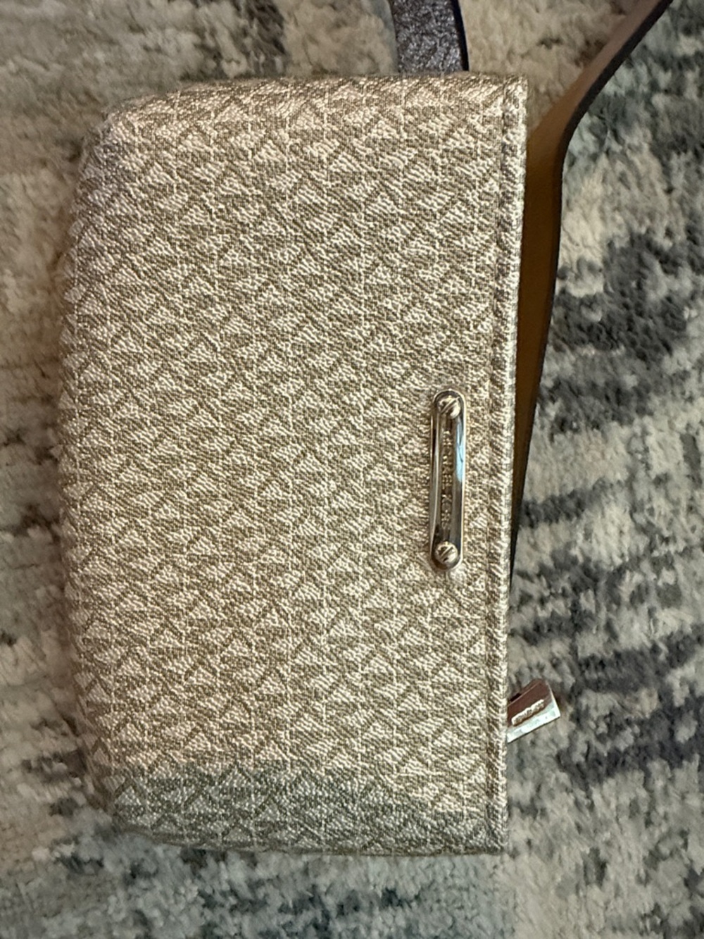 Metallic Textured Crossbody Clutch - Gold